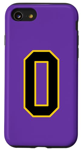 Nummer 0.0 cm schwarz und gelb College Sport Style Hülle für iPhone SE (2020) / 7 / 8 von Sports Numbers Store