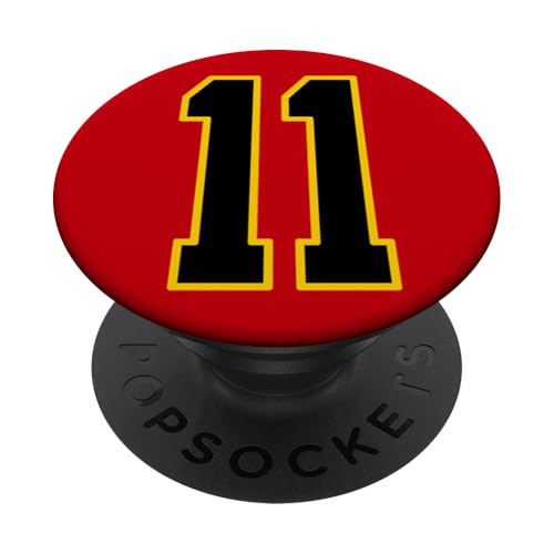 Nummer 11 im schwarz-gelben College-Sport-Stil PopSockets Klebender PopGrip Nummer 11 im schwarz-gelben College-Sport-Stil PopSockets Klebender PopGrip von Sports Numbers Store