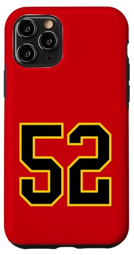 Nummer 132.1 cm schwarz und gelb College Sports Style Hülle für iPhone 11 Pro von Sports Numbers Store