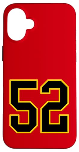 Nummer 132.1 cm schwarz und gelb College Sports Style Hülle für iPhone 16 Plus von Sports Numbers Store