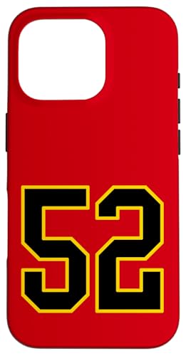 Nummer 132.1 cm schwarz und gelb College Sports Style Hülle für iPhone 16 Pro von Sports Numbers Store