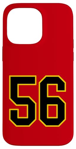 Nummer 142.2 cm schwarz und gelb College Sports Style Hülle für iPhone 14 Pro Max von Sports Numbers Store