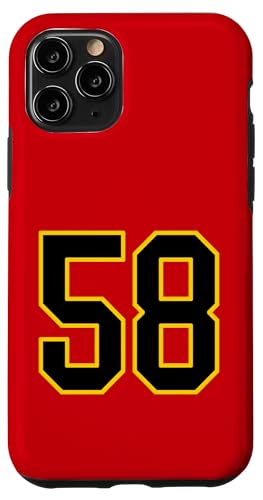 Nummer 147.3 cm schwarz-gelbem College-Sport-Stil Hülle für iPhone 11 Pro von Sports Numbers Store