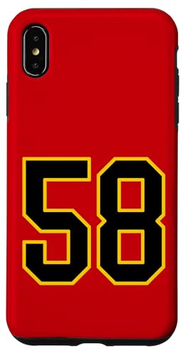 Nummer 147.3 cm schwarz-gelbem College-Sport-Stil Hülle für iPhone XS Max von Sports Numbers Store