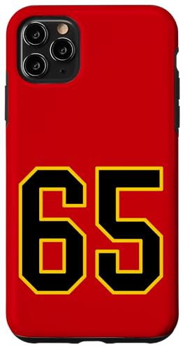 Nummer 165.1 cm schwarz und gelb College Sports Style Hülle für iPhone 11 Pro Max von Sports Numbers Store