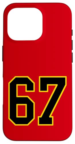 Nummer 170.2 cm schwarz-gelbem College-Sport-Stil Hülle für iPhone 16 Pro von Sports Numbers Store