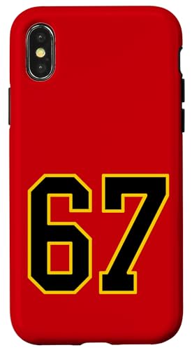 Nummer 170.2 cm schwarz-gelbem College-Sport-Stil Hülle für iPhone X/XS von Sports Numbers Store