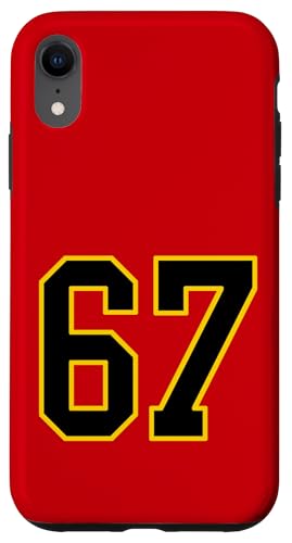 Nummer 170.2 cm schwarz-gelbem College-Sport-Stil Hülle für iPhone XR von Sports Numbers Store