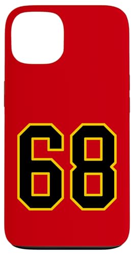 Nummer 172.7 cm schwarz-gelbem College-Sport-Stil Hülle für iPhone 13 von Sports Numbers Store