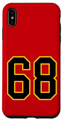 Nummer 172.7 cm schwarz-gelbem College-Sport-Stil Hülle für iPhone XS Max von Sports Numbers Store