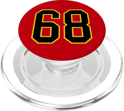 Nummer 172.7 cm schwarz-gelbem College-Sport-Stil PopSockets PopGrip für MagSafe von Sports Numbers Store