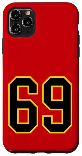 Nummer 175.3 cm schwarz-gelbem College-Sport-Stil Hülle für iPhone 11 Pro Max von Sports Numbers Store