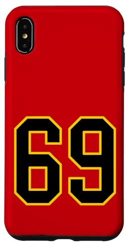 Nummer 175.3 cm schwarz-gelbem College-Sport-Stil Hülle für iPhone XS Max von Sports Numbers Store