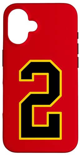 Nummer 2 im schwarz-gelben College-Sport-Stil Hülle für iPhone 16 Nummer 2 im schwarz-gelben College-Sport-Stil Hülle für iPhone 16 von Sports Numbers Store