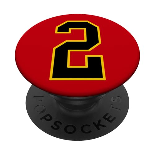 Nummer 2 im schwarz-gelben College-Sport-Stil PopSockets Klebender PopGrip Nummer 2 im schwarz-gelben College-Sport-Stil PopSockets Klebender PopGrip von Sports Numbers Store