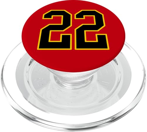 Nummer 22 im schwarz-gelben College-Sport-Stil PopSockets PopGrip für MagSafe von Sports Numbers Store