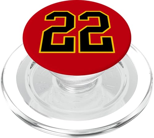 Nummer 22 im schwarz-gelben College-Sport-Stil PopSockets PopGrip für MagSafe Nummer 22 im schwarz-gelben College-Sport-Stil PopSockets PopGrip für MagSafe von Sports Numbers Store