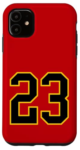 Nummer 23 College Sports Style in Schwarz und Gelb Hülle für iPhone 11 von Sports Numbers Store