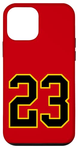 Nummer 23 College Sports Style in Schwarz und Gelb Hülle für iPhone 12 mini von Sports Numbers Store