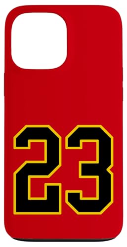 Nummer 23 College Sports Style in Schwarz und Gelb Hülle für iPhone 13 Pro Max von Sports Numbers Store