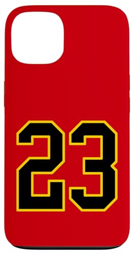 Nummer 23 College Sports Style in Schwarz und Gelb Hülle für iPhone 13 von Sports Numbers Store