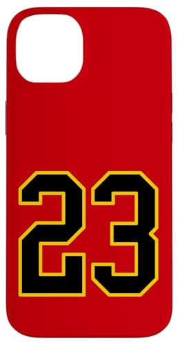 Nummer 23 College Sports Style in Schwarz und Gelb Hülle für iPhone 14 Plus von Sports Numbers Store