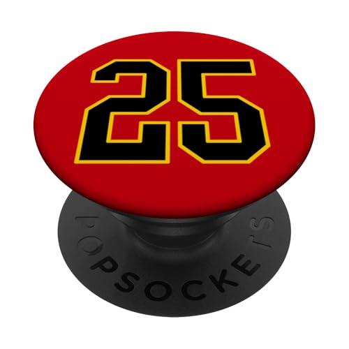 Nummer 25 im schwarz-gelben College-Sport-Stil PopSockets Klebender PopGrip Nummer 25 im schwarz-gelben College-Sport-Stil PopSockets Klebender PopGrip von Sports Numbers Store