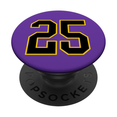 Nummer 25 im schwarz-gelben College-Sport-Stil PopSockets Klebender PopGrip Nummer 25 im schwarz-gelben College-Sport-Stil PopSockets Klebender PopGrip von Sports Numbers Store