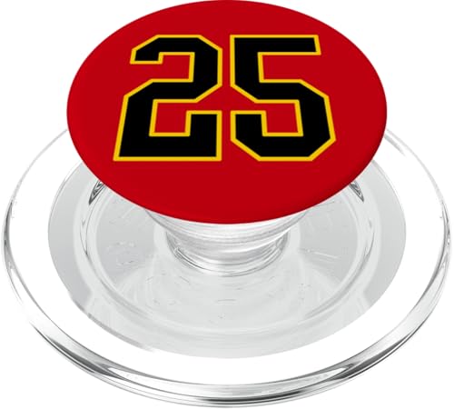 Nummer 25 im schwarz-gelben College-Sport-Stil PopSockets PopGrip für MagSafe Nummer 25 im schwarz-gelben College-Sport-Stil PopSockets PopGrip für MagSafe von Sports Numbers Store