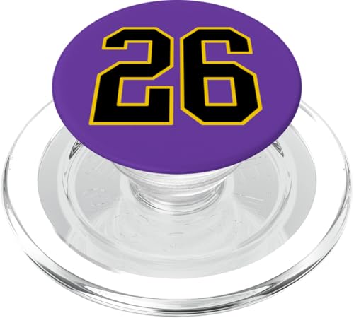 Nummer 26 im schwarz-gelben College-Sport-Stil PopSockets PopGrip für MagSafe von Sports Numbers Store