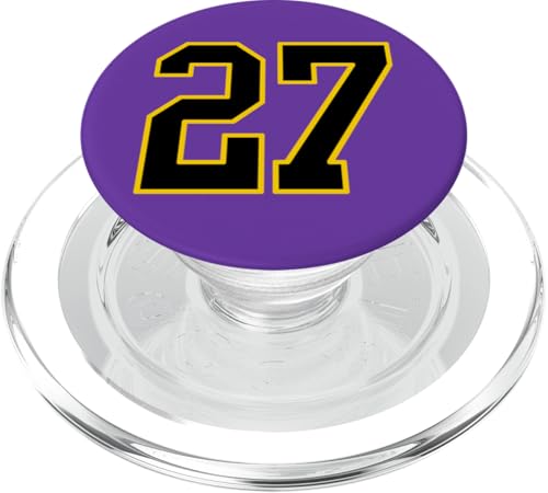 Nummer 27 im schwarz-gelben College-Sport-Stil PopSockets PopGrip für MagSafe Nummer 27 im schwarz-gelben College-Sport-Stil PopSockets PopGrip für MagSafe von Sports Numbers Store