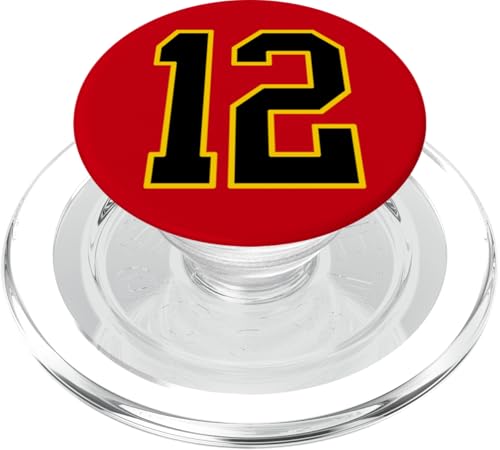 Nummer 30.5 cm schwarz und gelb College Sports Style PopSockets PopGrip für MagSafe von Sports Numbers Store