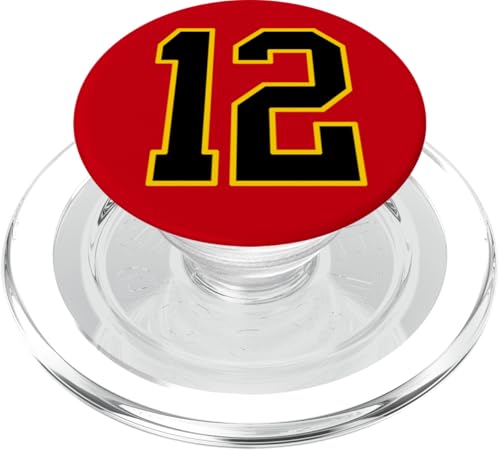 Nummer 30.5 cm schwarz und gelb College Sports Style PopSockets PopGrip für MagSafe von Sports Numbers Store