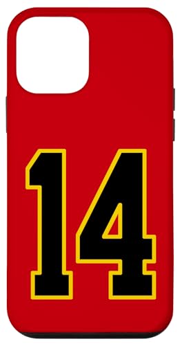 Nummer 35.6 cm schwarz und gelb College Sports Style Hülle für iPhone 12 mini von Sports Numbers Store