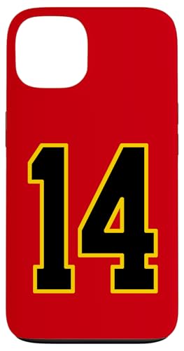 Nummer 35.6 cm schwarz und gelb College Sports Style Hülle für iPhone 13 von Sports Numbers Store