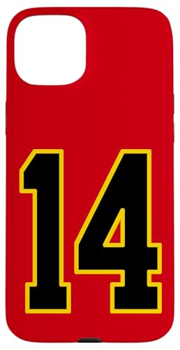 Nummer 35.6 cm schwarz und gelb College Sports Style Hülle für iPhone 15 Plus Nummer 35.6 cm schwarz und gelb College Sports Style Hülle für iPhone 15 Plus von Sports Numbers Store