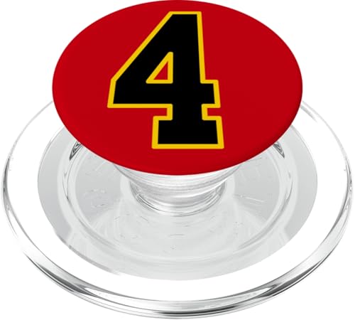 Nummer 4 im schwarz-gelben College-Sport-Stil PopSockets PopGrip für MagSafe Nummer 4 im schwarz-gelben College-Sport-Stil PopSockets PopGrip für MagSafe von Sports Numbers Store