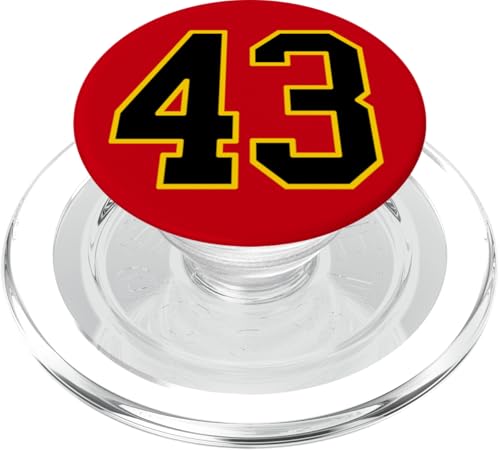 Nummer 43 im schwarz-gelben College-Sport-Stil PopSockets PopGrip für MagSafe Nummer 43 im schwarz-gelben College-Sport-Stil PopSockets PopGrip für MagSafe von Sports Numbers Store