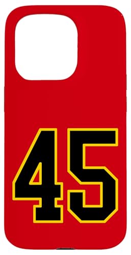 Nummer 45 im schwarz-gelben College-Sport-Stil Hülle für iPhone 15 Pro Nummer 45 im schwarz-gelben College-Sport-Stil Hülle für iPhone 15 Pro von Sports Numbers Store
