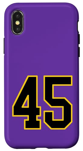 Nummer 45 im schwarz-gelben College-Sport-Stil Hülle für iPhone X/XS Nummer 45 im schwarz-gelben College-Sport-Stil Hülle für iPhone X/XS von Sports Numbers Store