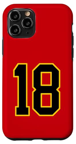 Nummer 45.7 cm schwarz und gelb College Sports Style Hülle für iPhone 11 Pro von Sports Numbers Store