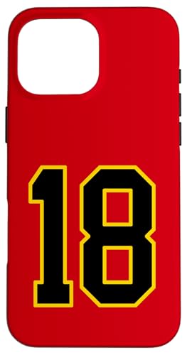 Nummer 45.7 cm schwarz und gelb College Sports Style Hülle für iPhone 16 Pro Max Nummer 45.7 cm schwarz und gelb College Sports Style Hülle für iPhone 16 Pro Max von Sports Numbers Store