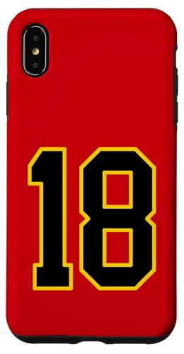 Nummer 45.7 cm schwarz und gelb College Sports Style Hülle für iPhone XS Max von Sports Numbers Store