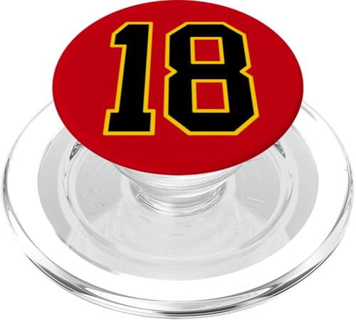 Nummer 45.7 cm schwarz und gelb College Sports Style PopSockets PopGrip für MagSafe von Sports Numbers Store