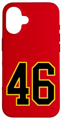 Nummer 46 im schwarz-gelben College-Sport-Stil Hülle für iPhone 16 Nummer 46 im schwarz-gelben College-Sport-Stil Hülle für iPhone 16 von Sports Numbers Store