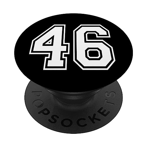 Nummer 46 in Weiß PopSockets mit austauschbarem PopGrip von Sports Numbers Store