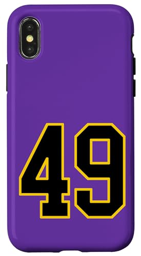 Nummer 49 im schwarz-gelben College-Sport-Stil Hülle für iPhone X/XS Nummer 49 im schwarz-gelben College-Sport-Stil Hülle für iPhone X/XS von Sports Numbers Store