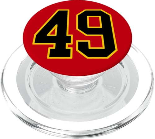 Nummer 49 im schwarz-gelben College-Sport-Stil PopSockets PopGrip für MagSafe Nummer 49 im schwarz-gelben College-Sport-Stil PopSockets PopGrip für MagSafe von Sports Numbers Store