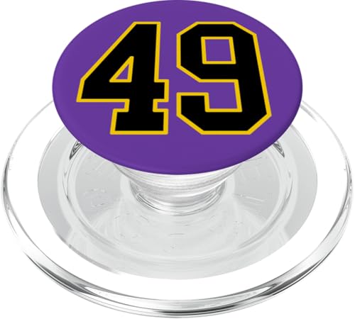 Nummer 49 im schwarz-gelben College-Sport-Stil PopSockets PopGrip für MagSafe Nummer 49 im schwarz-gelben College-Sport-Stil PopSockets PopGrip für MagSafe von Sports Numbers Store