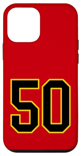 Nummer 50 im schwarz-gelben College-Sport-Stil Hülle für iPhone 12 mini von Sports Numbers Store